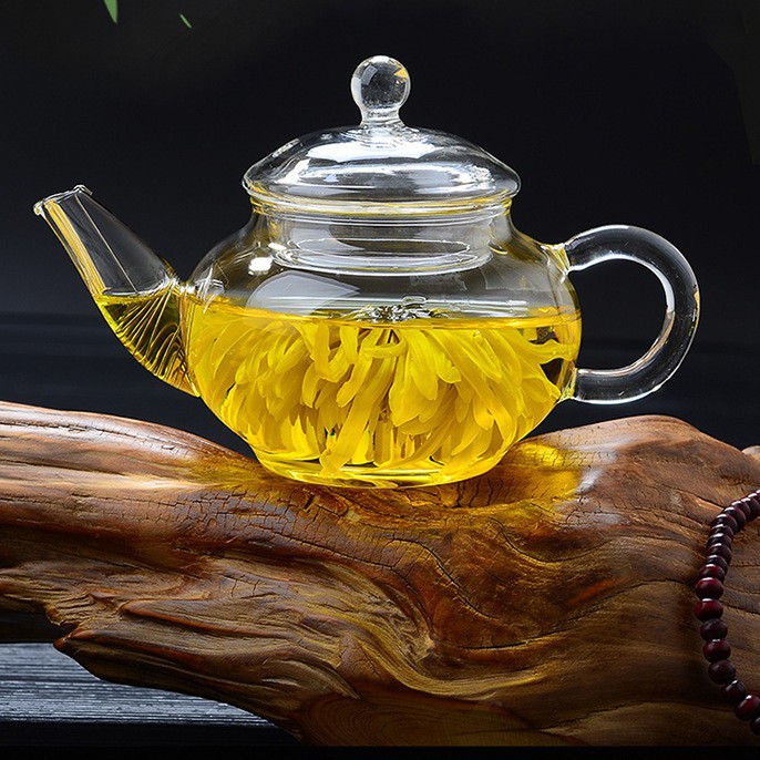 Tetera de Vidrio para Té de Vidrio resistente al calor Con filtro de té para Casa y Oficina
