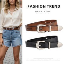 轻奢风设计款头层牛皮腰带女士韩版百搭牛仔裤中性风装饰腰带女款