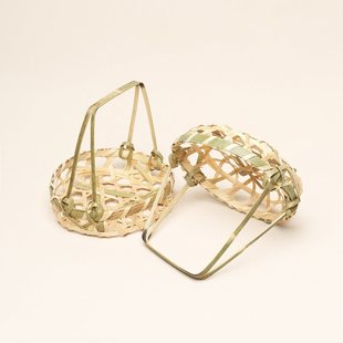 Bamboo Basket Milk Tofu Bamboo Basket Handmade Jasmine Milk Jelly Small Basket Ice Cream Dessert Edible Bamboo Basket Tray
