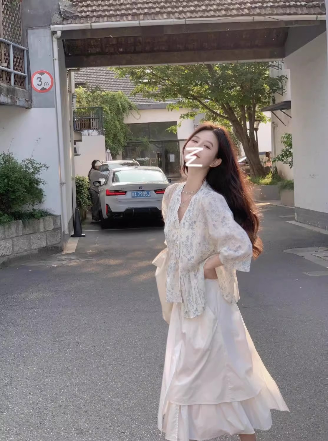 Áo sơ mi búp bê voan hoa mùa hè kiểu Pháp giảm béo dành cho nữ — Hoa bị gãy chi tiết 5