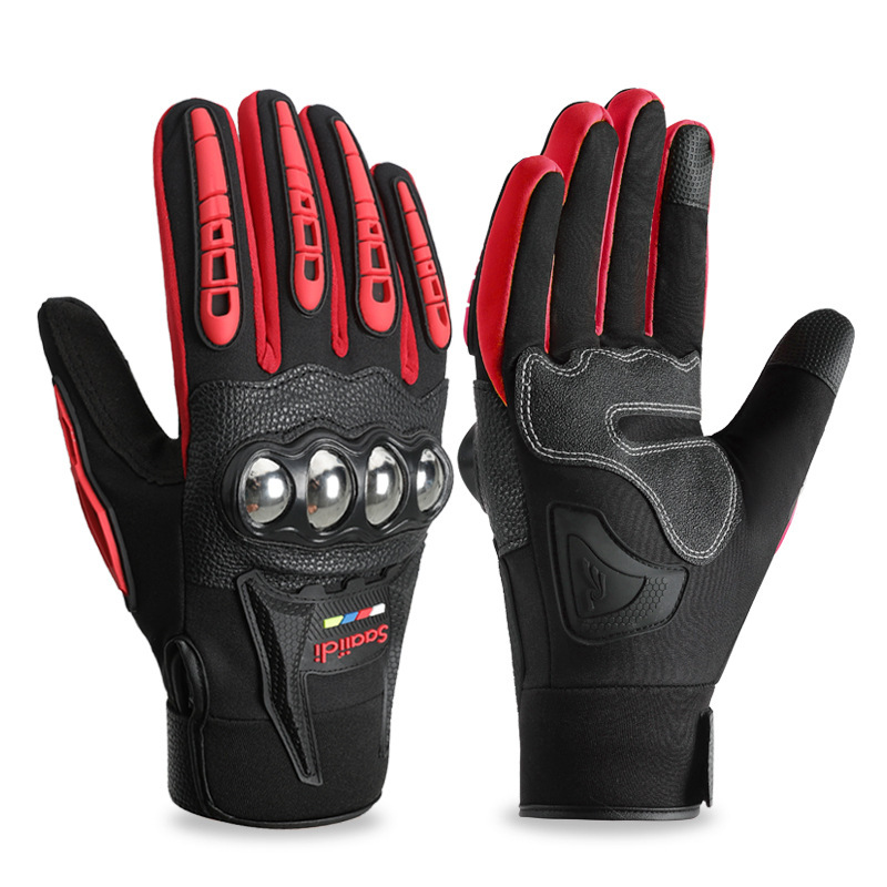 Guantes de motocicleta de invierno con pantalla táctil para hombres y mujeres, equipos de locomotora antideslizante, anti-caída, anti-derramamiento, guantes calientes al aire libre, a prueba de viento