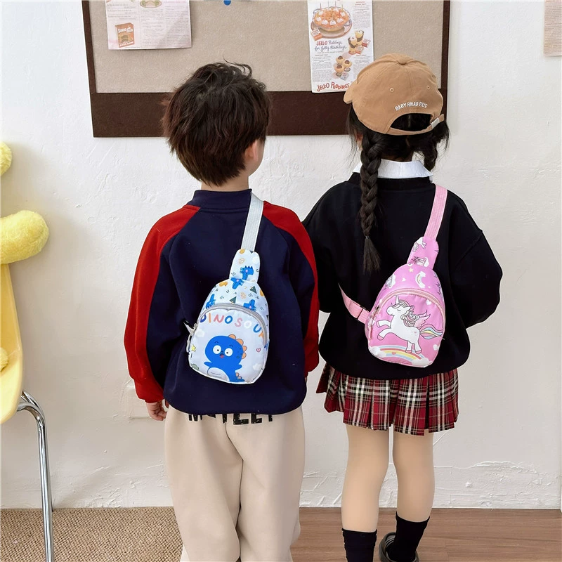 Rainbow shoulder bag, cartoon cute one-shoulder bag girl's, chest bag