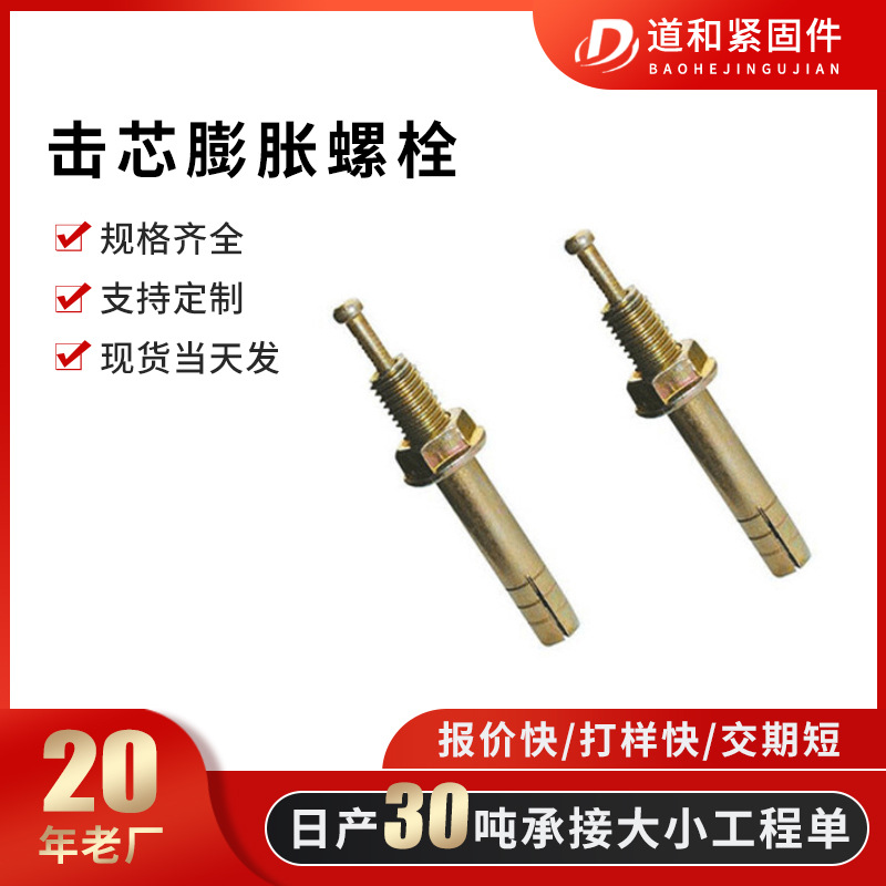 厂家直销一钉得 击芯壁虎 击芯膨胀螺栓 锤击膨胀螺栓 套管壁虎
