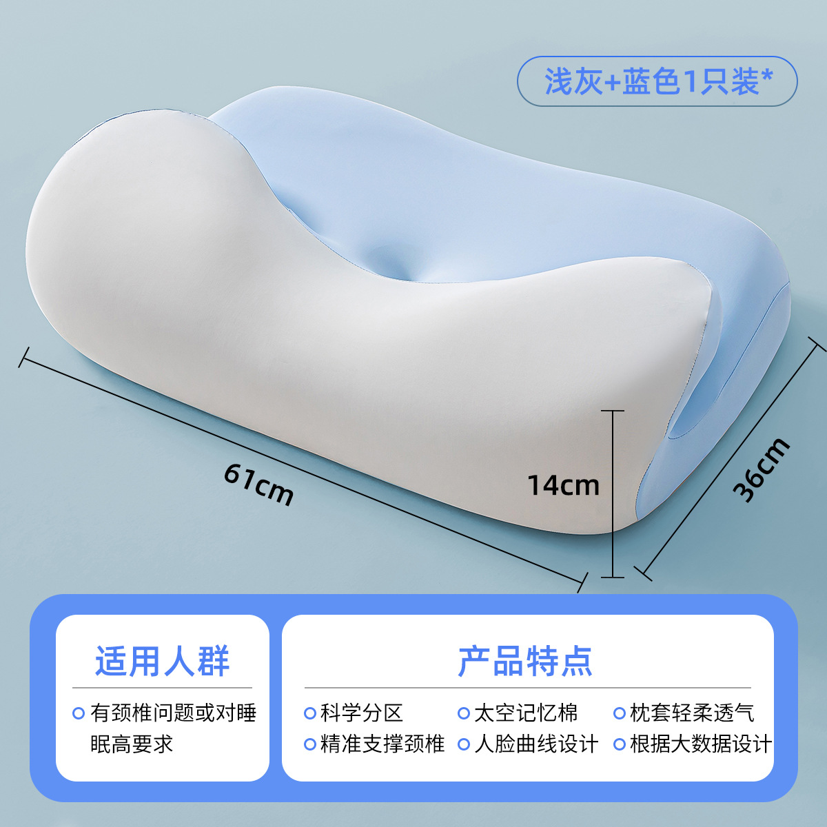 Almohada, protección de la columna cervical, ayuda especial para dormir, dormir para adultos, almohada de espuma con memoria, dormitorio de estudiantes, almohada ergonómica para dormir