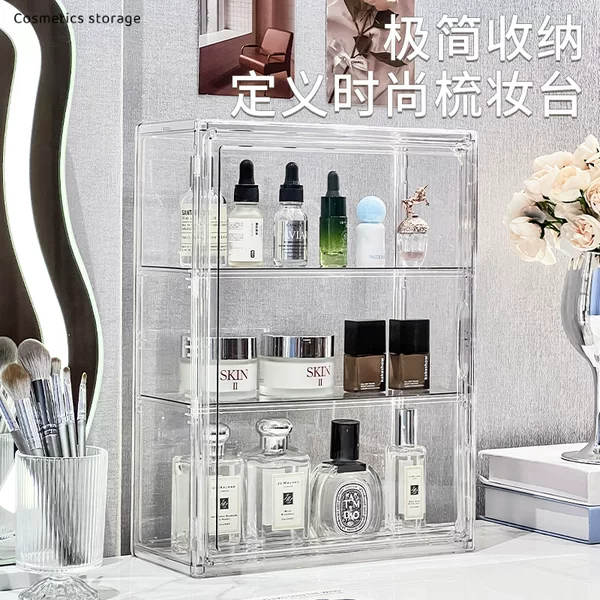 Multifunctional Wall-Mountable and Stackable Magnetic Suction Figure Blind Box High-Transparent Display Cabinet Cosmetics Dust-Proof Storage Box