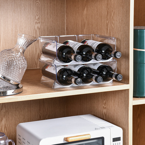 The desktop can be stacked with a U-shaped wine display rack, a refrigerator, a beverage storage rack, a water cup holder, and a transparent insulated cup holder.