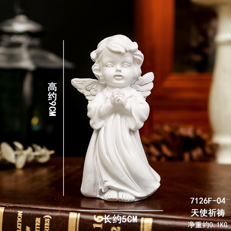 Ángel retro europeo adornos estatuas de yeso de resina americana escultura accesorios de decoración de escritorio de chicas