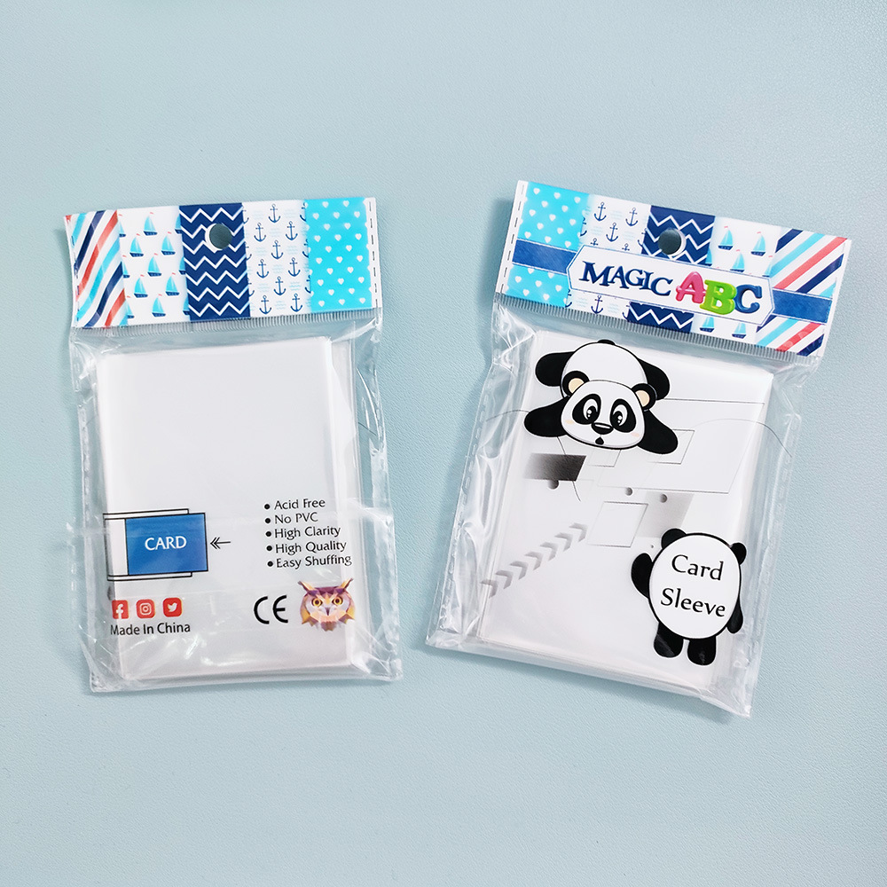 Patrón de impresión personalizado, impresión de tarjeta de juego transparente, revestimiento de tarjeta pequeña estrella, embalaje de varios tamaños, película de tarjeta de juego de mesa