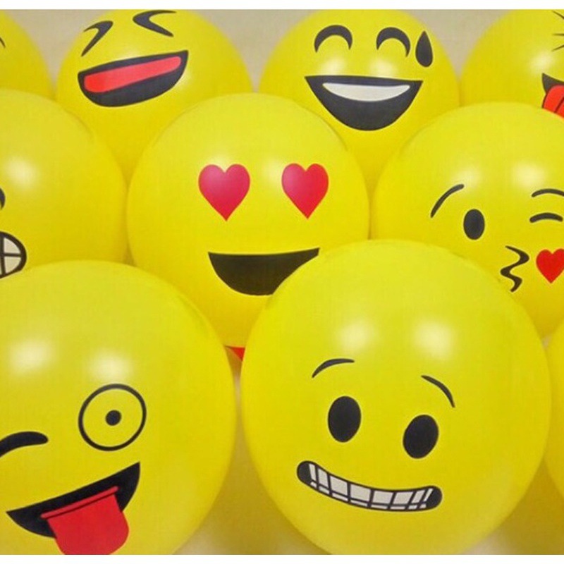 Globo de dibujos animados globo emoji globo amarillo del día del niño de 12 pulgadas globo de juguete puesto empujado globo grueso