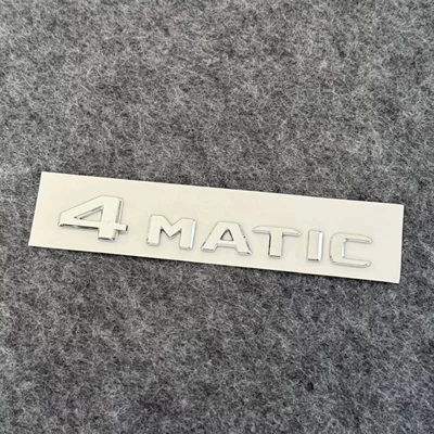 Mercedes-Benz car emblem, rear badge, E/C-Class, E300L/GLC/GLE/AMG/4WD, digital letter and English lettering (Car logo) - 4matic-silver