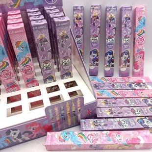 New Pony Polly Blind Box Pen Cartoon Animation Brush Quick-drying Metal Pen Clip ST Head Press Gel Pen Supply