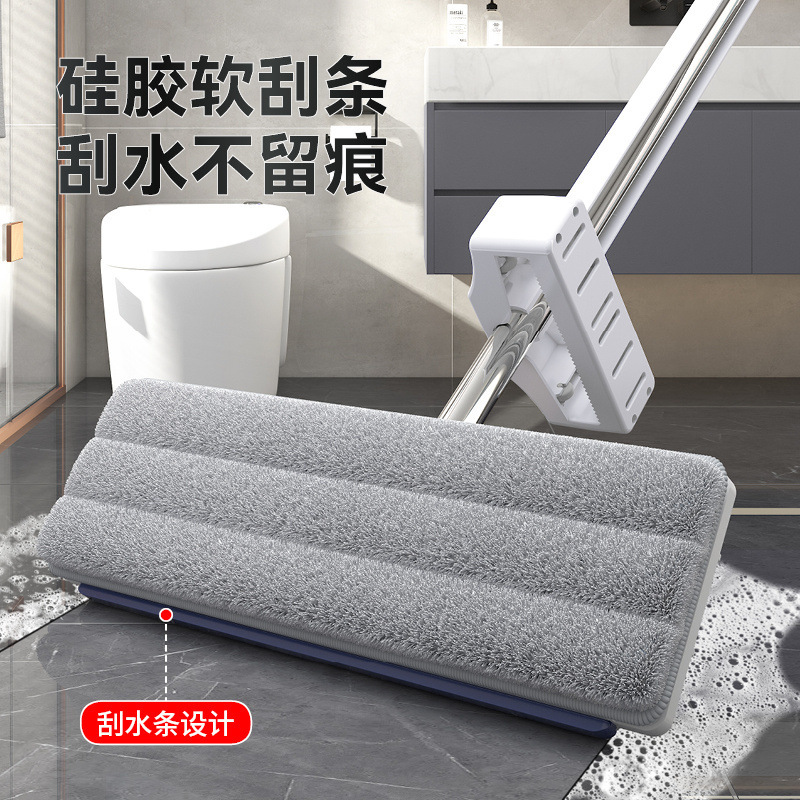 ] 2024 nuevo trapeador de aleación de aluminio sin lavado a mano para el hogar engrosado trapeador de piso de varilla gruesa un arrastrador limpio ahorro de mano de obra