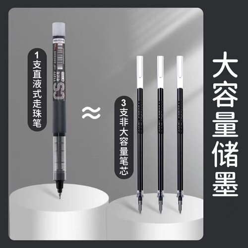 White Snow Direct Liquid Ballpoint Pen CS Head 0.5mm Needle Pen for Students Exams Office Signing Quick Dry Practice Writing Pen