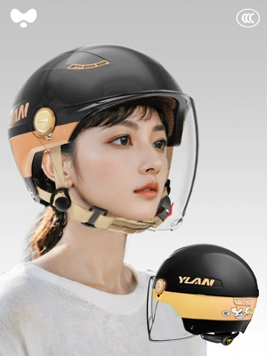 Motosiklet kaskı (dəbilqə) — Safety Helmet - 3c-gilded-black-hd-long-mirror-class-a-new-national-standard-one-size-fits-all