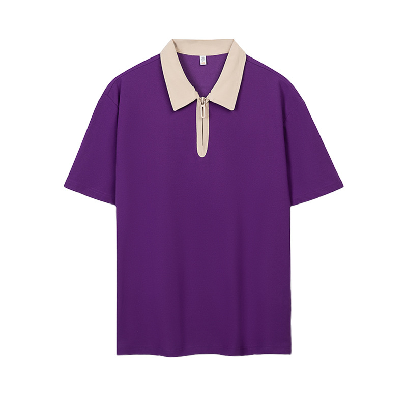 Semia cremallera color poliéster algodón empresa ropa de trabajo ropa deportiva con solapa camiseta de polo de manga corta personalizada