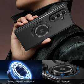 Z Fold7折叠手机壳磁吸旋转支架fold6带中轴铰链壳膜一体跨境新款