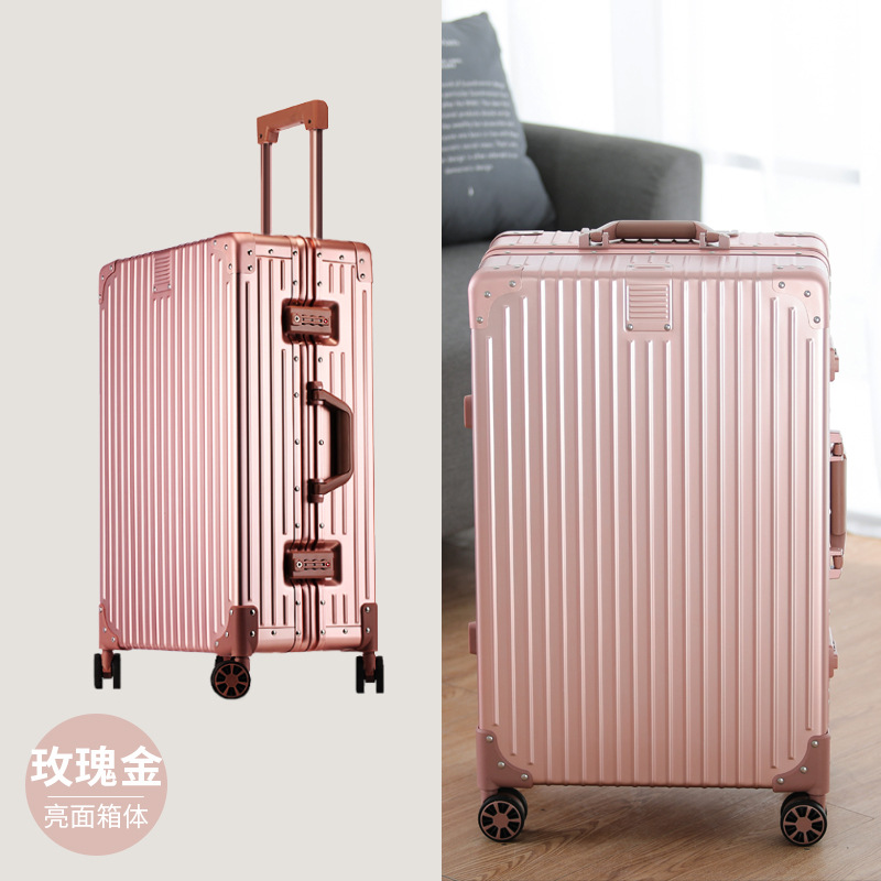 Maleta trolley de aleación de aluminio y magnesio, maleta de 24 pulgadas, maleta de negocios, maleta con contraseña de metal, maleta de embarque de 20 pulgadas
