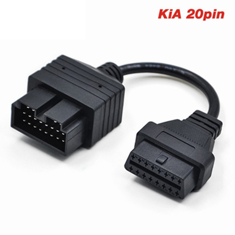 跨境 适用于KIA 20Pin to OBD2 16PIN 起亚20针obd延长连接线