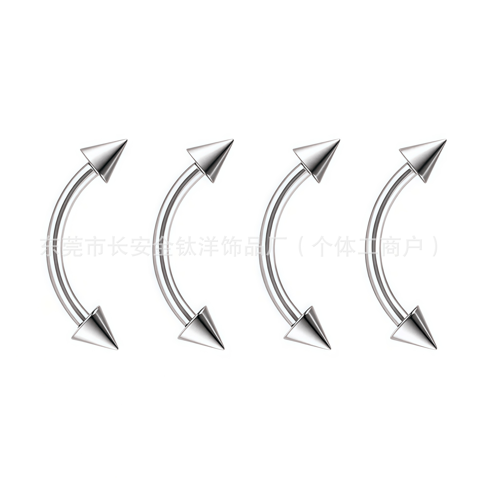 G23 Titanium Alloy External Thread Double-Ended Pointed Cone Curved Barbell Eyebrow Nose Tongue Breast Piercing Jewelry 1.6x16mm detail image 7