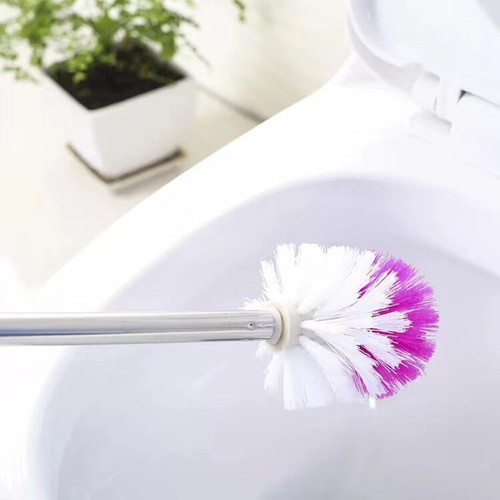 Long-handled toilet brush for deep cleaning, stainless steel design with no dead corners—perfect for bathrooms and homes.