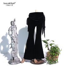 7yearsoldlilgirl肚皮舞2025秋冬新款丝绒小屁帘尖角喇叭裤FD12