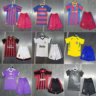 Barcelona AC Milan home children's football uniform men's French game training team uniform vintage jersey suit