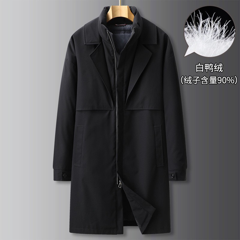 Fat plus size Loose Vertical Collar Down Jacket Men's Pike Mid-length Men's Winter Thickened Cold-proof Down Coat