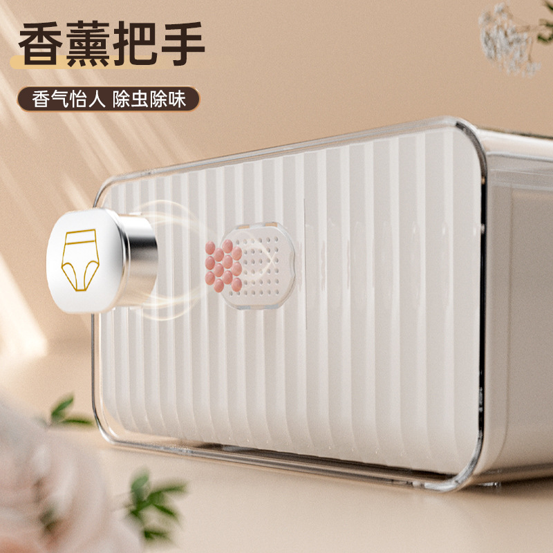 内衣内裤收纳盒家用香薰抽屉式贴身衣物袜子分隔整理盒三合一神器|undefined