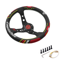 EVANGELION RALING改装赛车深凹圆型超纤皮字漂移转向方向盘