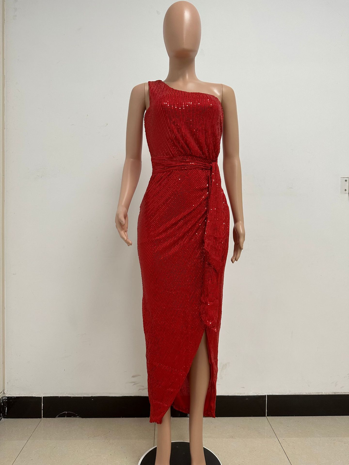357g Weight Maxi Long Dress Dress Length Type Sleeveless Sleeve Length Sheath Dress Dresses Type Spandex, Polyester Fabric Type High Waist Waist Line Holiday, Daily Occasion Oblique collar Neckline Slim Fit Type Solid Color Pattern Summer Season Women's Gender Elegant, Sexy Style Wholesale Women's Elegant Sexy Solid Color Holiday Daily Oblique Collar Sleeveless Sheath Dress 130