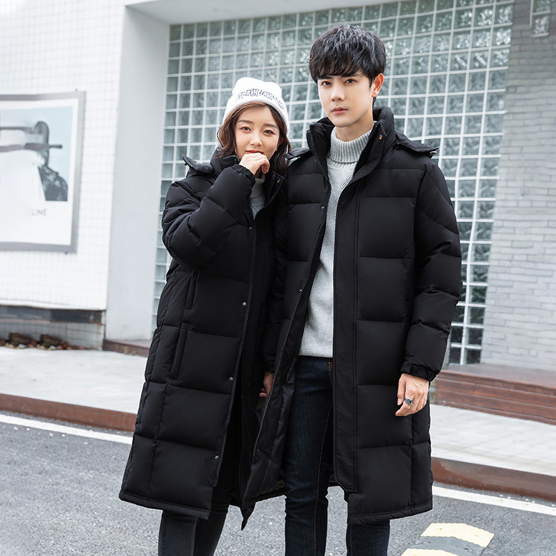 2023 New Down Jacket Men's Medium to Couple's Clothing Women's Knee Over Long Thickened Winter Youth Student Coat Trendy_voghion.com