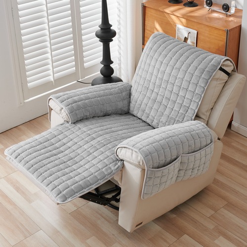 Amazon solid color winter square plush pet sofa cover foreign trade integrated sofa cushion cover manufacturer wholesale