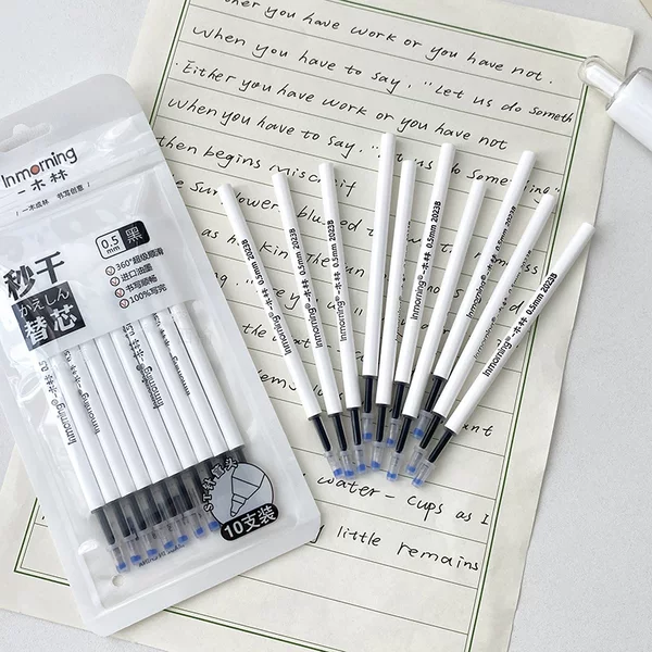 A wood forest original quick-drying ST press neutral refill 0.5mm gourd head 11cm universal refill Black