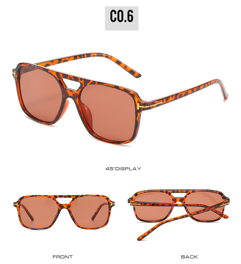 45g Weight Full Frame Glasses Structure Sunglasses Classification Ac, UV400 Protection Lens Material Classic Style Color Block Ac UV400 Protection Square Patchwork Full Frame Women's Sunglasses