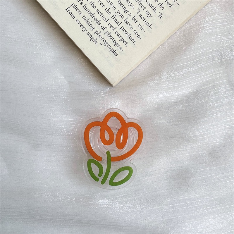 오렌지 튤립 투명 홀더