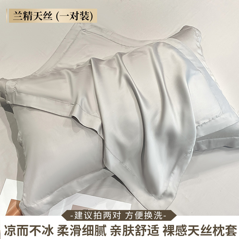 Funda de almohada de verano Tensi Funda de almohada de seda Un par de fundas de almohada de seda de hielo 48cmx74cm2024 Nuevo 2