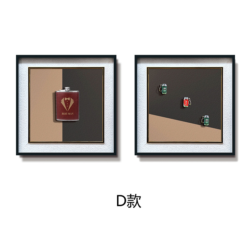 Modelado minimalista moderno pintura decorativa mural cuadrado arte petaca sala de estar sofá pared de fondo pintura colgante tridimensional