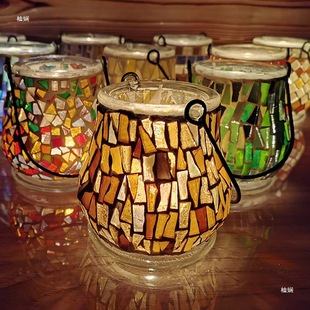 .Mosaic Candlestick DIY Mother's Day Event Homemade Gift Lamp Material Package Handmade Family Toy Creativity