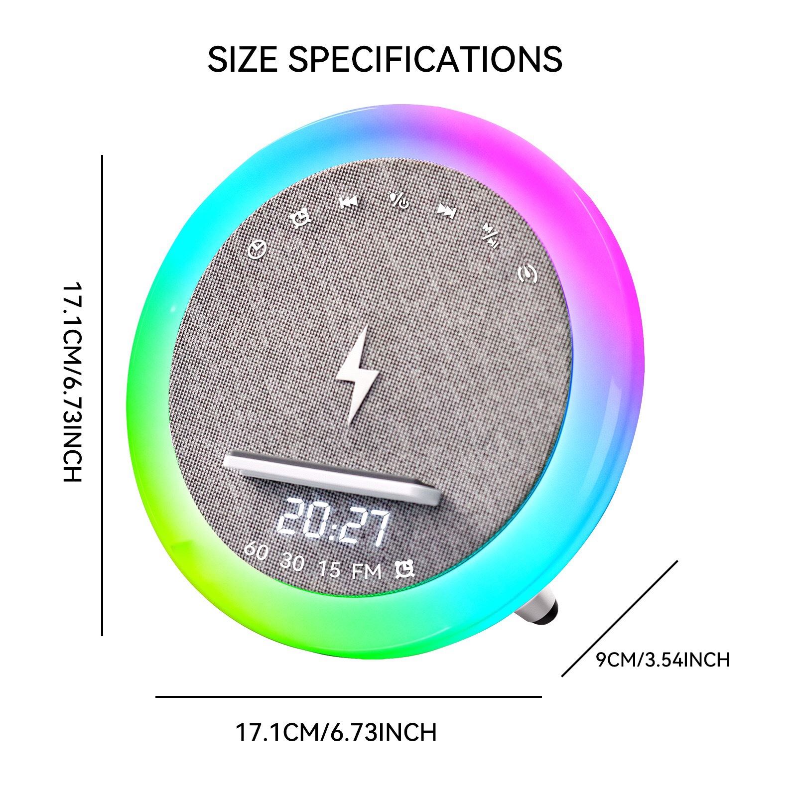 S302 altavoz bluetooth LED pantalla de luz color reloj alarma sin tiempo inalámbrico lleno de ruido blanco sonido de escritorio