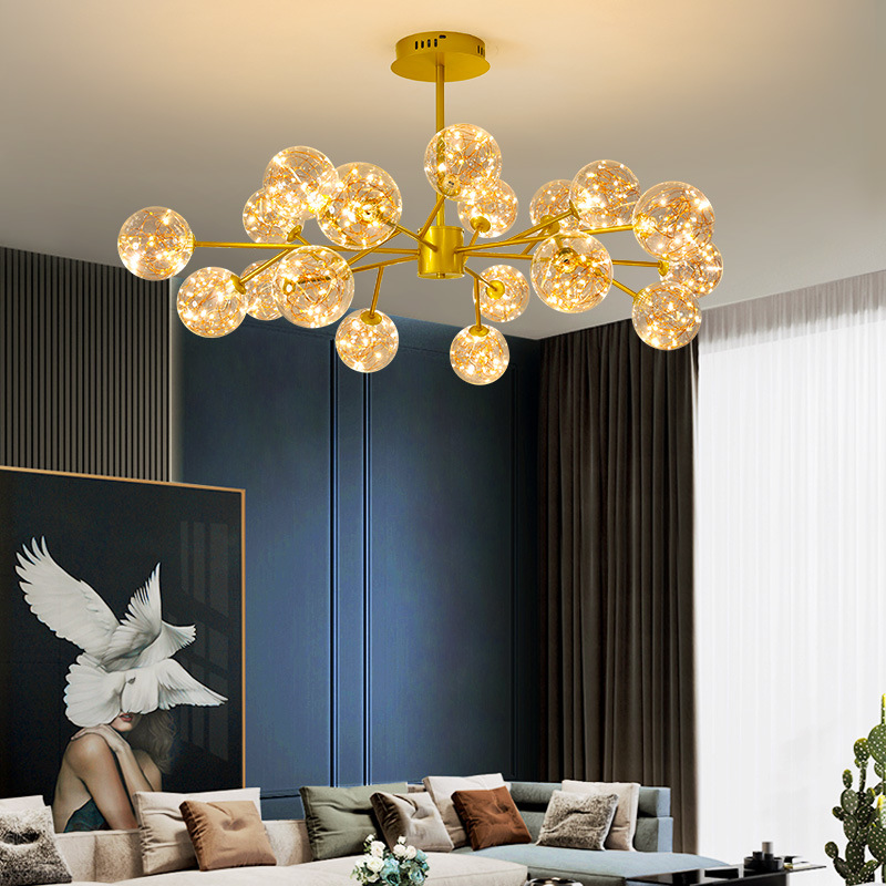 智能吊灯客厅灯北欧现代简约大气家用轻奢房间卧室灯创意个性