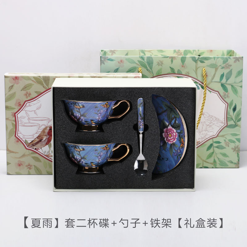 China de hueso estilo europeo taza de café traje de alta gama exquisito pequeño lujo británico tarde juego de té caja de regalo al por mayor
