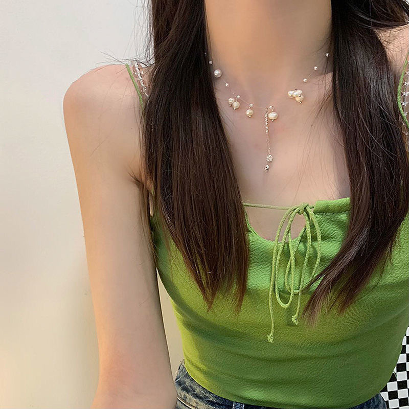 Sweet Tassel Imitation Pearl Alloy Plating Women's Necklace display picture 1