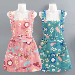 圍裙女布透氣耐磨家用廚房防污做飯帆布圍裙餐飲工作服圍裙廠批發