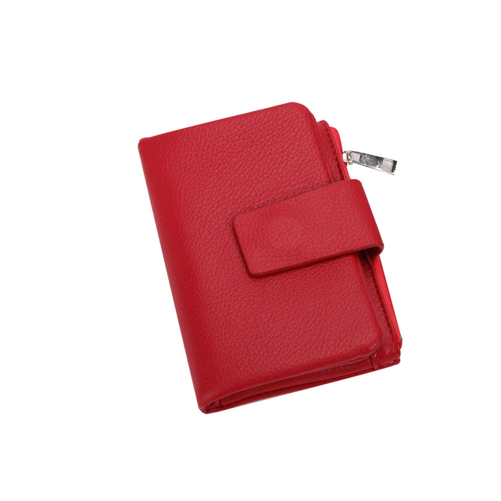 2025 Europa y los Estados Unidos nueva cartera de mujer alta sensación simple PU litchi doble doble cartera multifuncional en una cartera