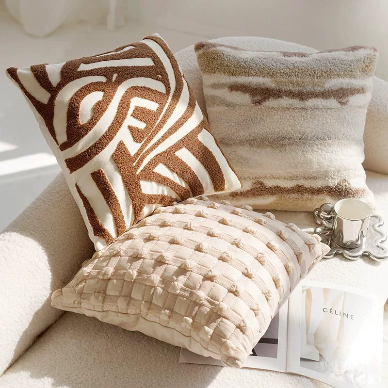 Creamy high -end retro style knot pillow pillow sleeve sofa bed on the brown bed on the waist on the waist pillow and cushion with core bay windows