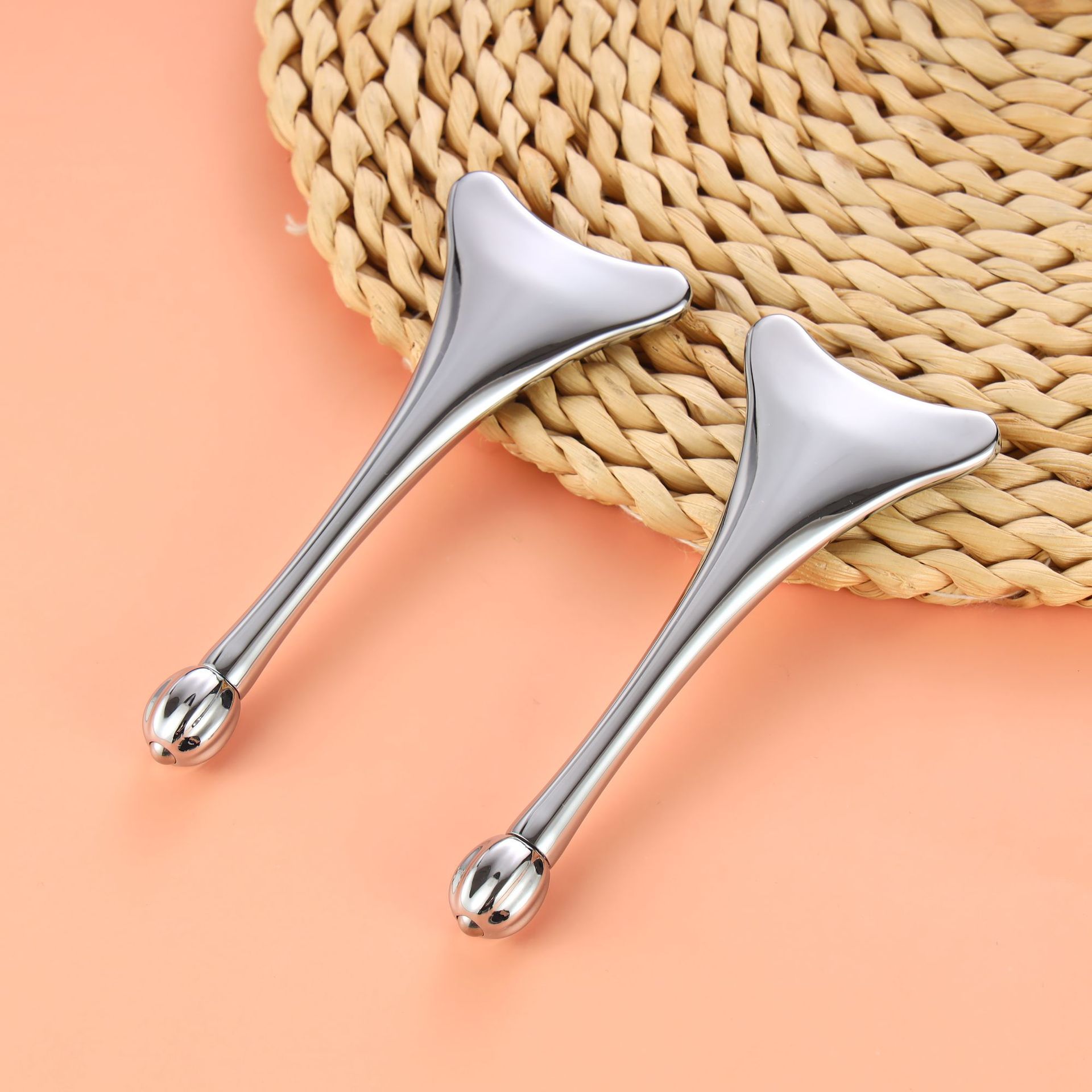 Paleta para los tendones de los ojos y la cara, masaje de acupuntura de elevación facial, raspado y reafirmante, compresa de hielo, varilla de masaje rodante de grano de germanio