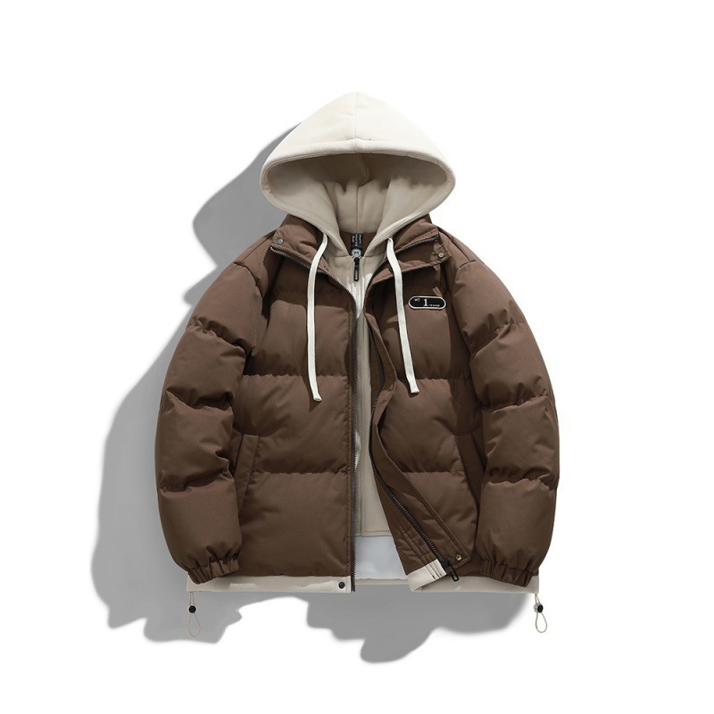 Falso de dos piezas de algodón hombre invierno 2023 nuevo suelto chaqueta de algodón de color caramelo chaqueta de algodón de invierno de hombre MD9999 image 1