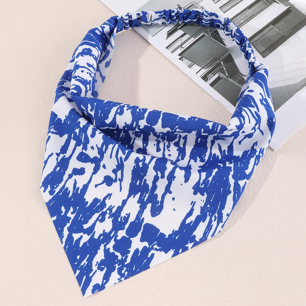 European And American New Triangle Tie-dye Elastic Hairband display picture 4