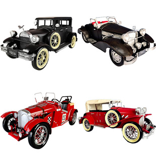 Wrought Iron Vintage Classic Car Desktop Decoration Creative Car Props Model Nostalgic Handicrafts Commemorative Collection