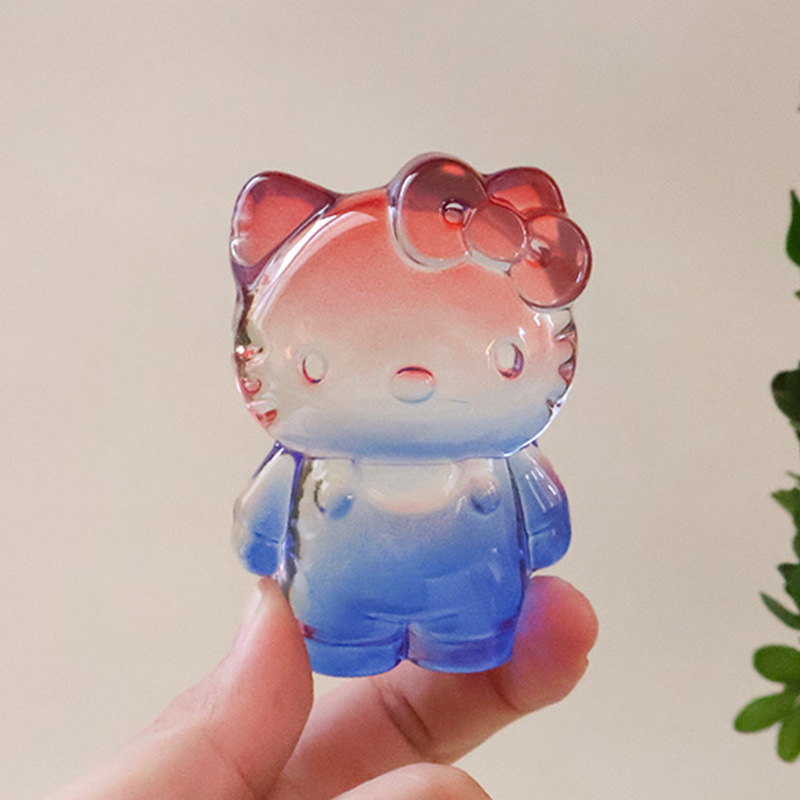 琉璃HelloKitty猫摆件玻璃kt猫可爱生日礼品家居装饰黄水晶凯蒂猫|undefined